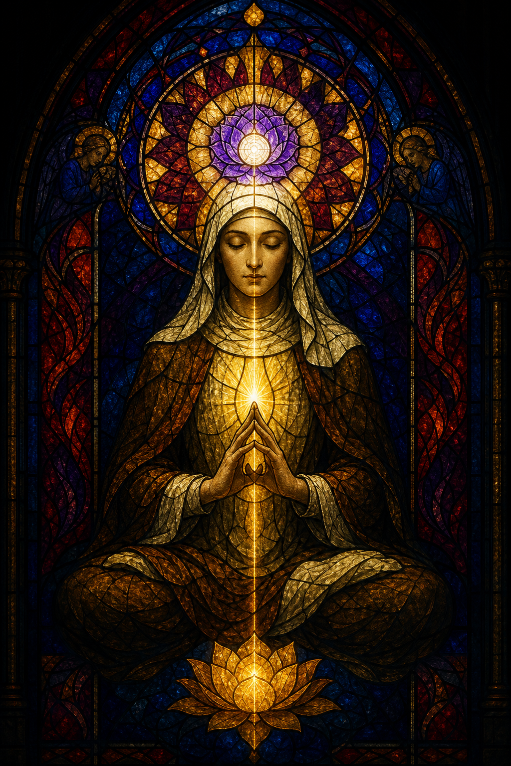 Catholic Mystic — Meister Eckhart, Teresa of Avila, John of the Cross in contemplative light