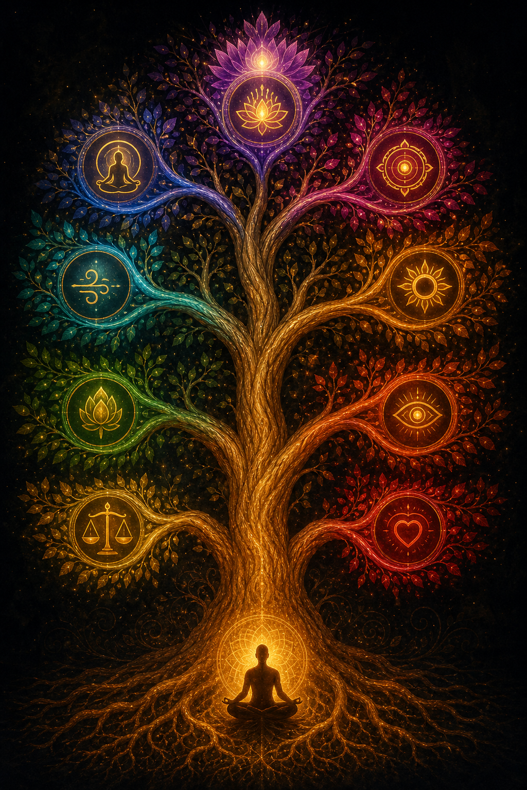 The Eight Limbs of Yoga — Patanjali's Ashtanga as a living tree